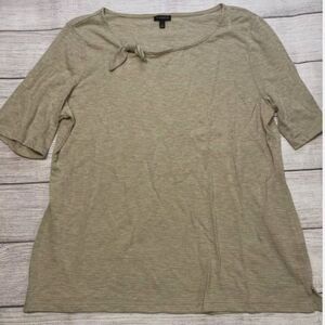 Talbots Beige Bow Detail T-Shirt – Size Medium, EUC